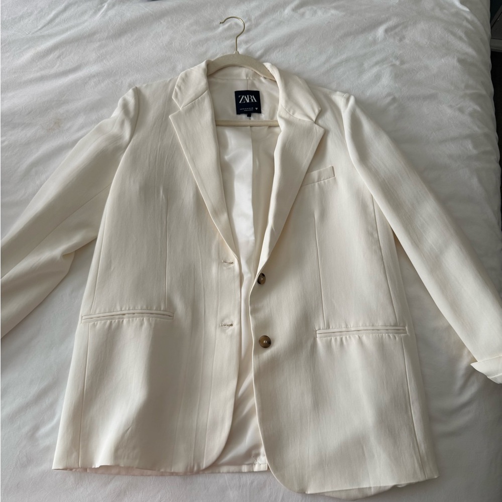 Zara Off-White Tailored Jacket